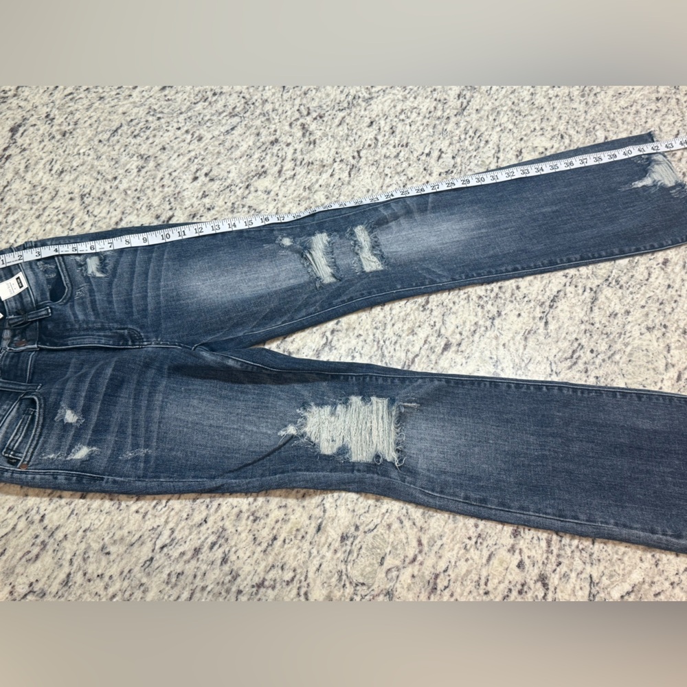 Judy Blue Distressed Flare Jeans - Blue - Picture 11 of 15